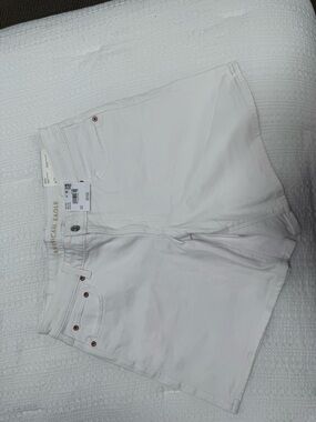 American Eagle Outfitters White High-Rise Denim Jean Shorts